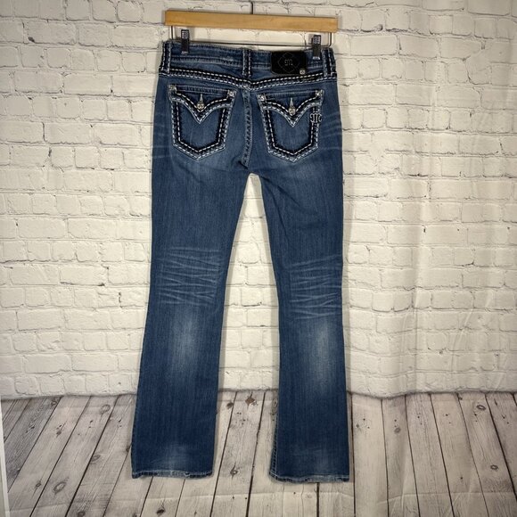 Miss Me Jeans Womens 27 Signature Boot Bootcut Denim Pants  JP5014-8 - Picture 6 of 11